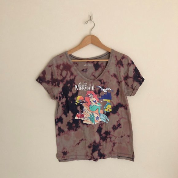 Disney Tops - Disney | Custom Bleach Dyed Little Mermaid Shirt